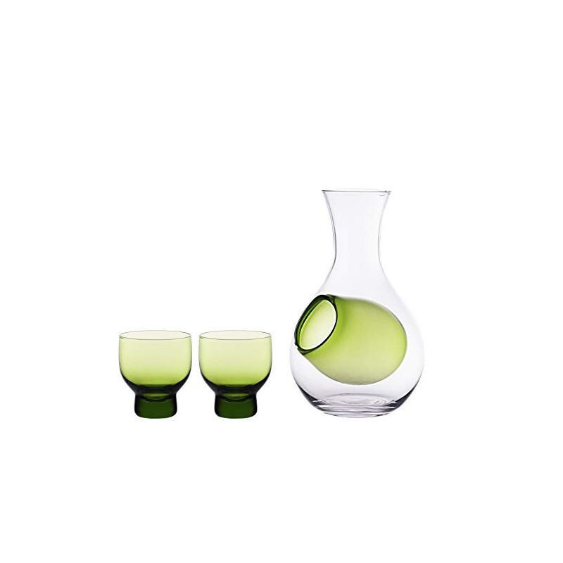 Hinomaru Collection Japanese Cold Sake Glass Decanter Bottle with Ice