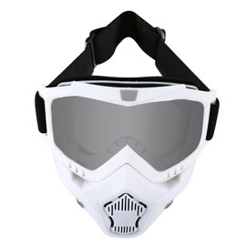 LJDJ Motorcycle Goggles with Removable Face Mask - Dirt Bike ATV Motocross Eyewear Anti-UV Adjustable MX Riding Offroad Cycling Motorbike Protective Glasses Racing Combat Tactical Military Goggles