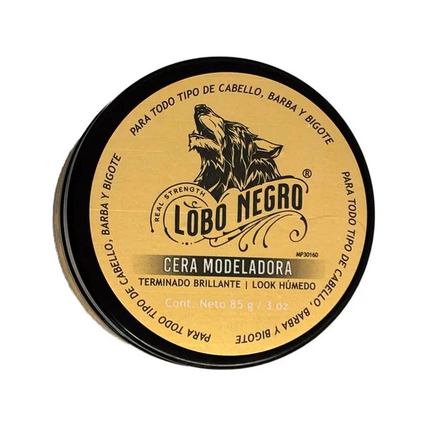 Cera Efecto Brillante Cabello, Barba Y Bigote 85g Lobo Negro
