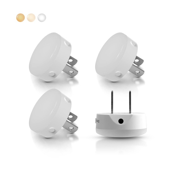 Paquete de 4 luces nocturnas conectadas a la pared, lámpara