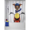 Wenko Shower Curtain Biker Dog of Polyester 180x200cm, Multi-Coloured, 180