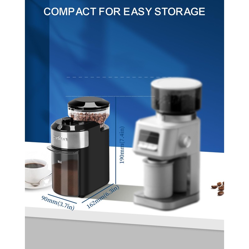 Lonkion Burr Coffee Grinder Electric - Adjustable Burr Grinder with