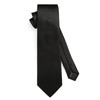 HISDERN Black Ties for Men Solid Black Tie with Pocket