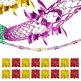 SHUXIA 16 PCS Christmas Foil Garland Festive Hanging Decorations Christmas,Christmas Ceiling Garlands, 9Ft Foil Garland Festive Hanging Decorations for Xmas New Year Holiday Party Supplies