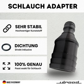 ULROAD For Gardena Adaptor 32 mm for Pool Hose Adapter e.g. for Bestway Intex Garden Hose Connector Click System Pool Hose with Seal