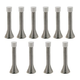 10 PCS - Spring Projection Door Stop in Chrome for Preventing Wall/Door Damage (Pack of 10) - Hardware Solutions