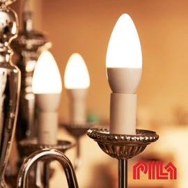 PILA Pack of 10 Slim Cap (E14) 4.9W (= 40W Incandescent) 470 Lumens Non Dimmable Warm White Light (2700K) CRI80 15000h Life