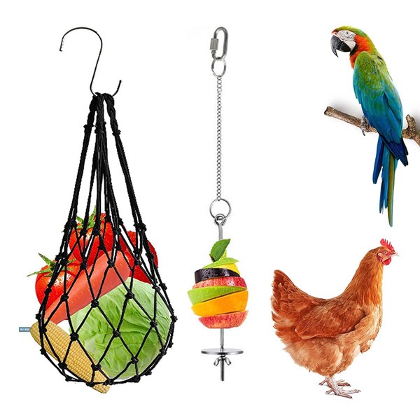 Pack of 2 Chicken Feeder Mesh Bag Chicken Toy Accessories