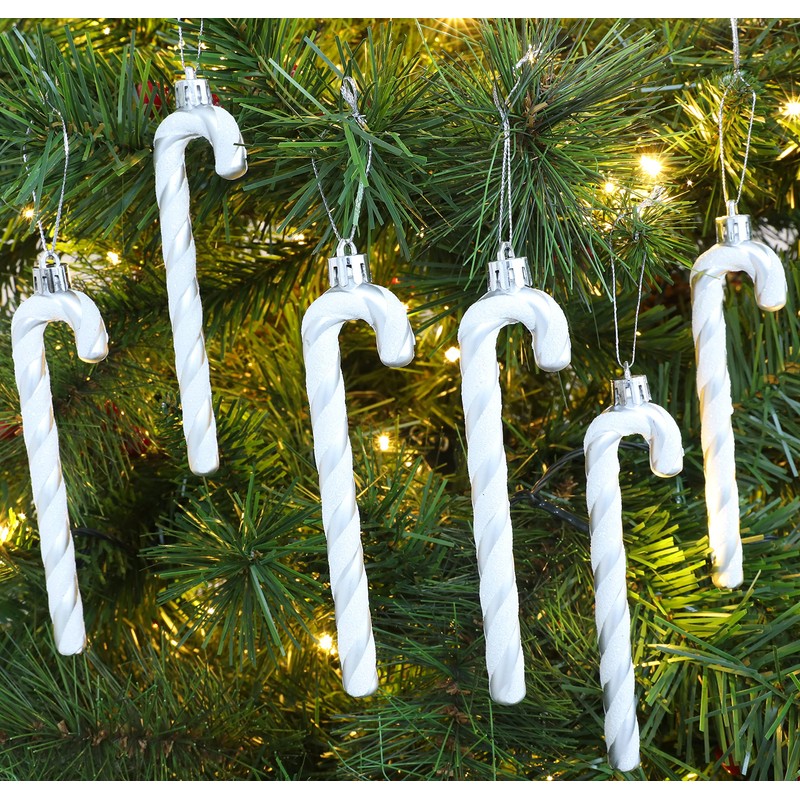 Christmas Concepts® Glitter Candy Cane Christmas Tree Decorations, 13 cm,