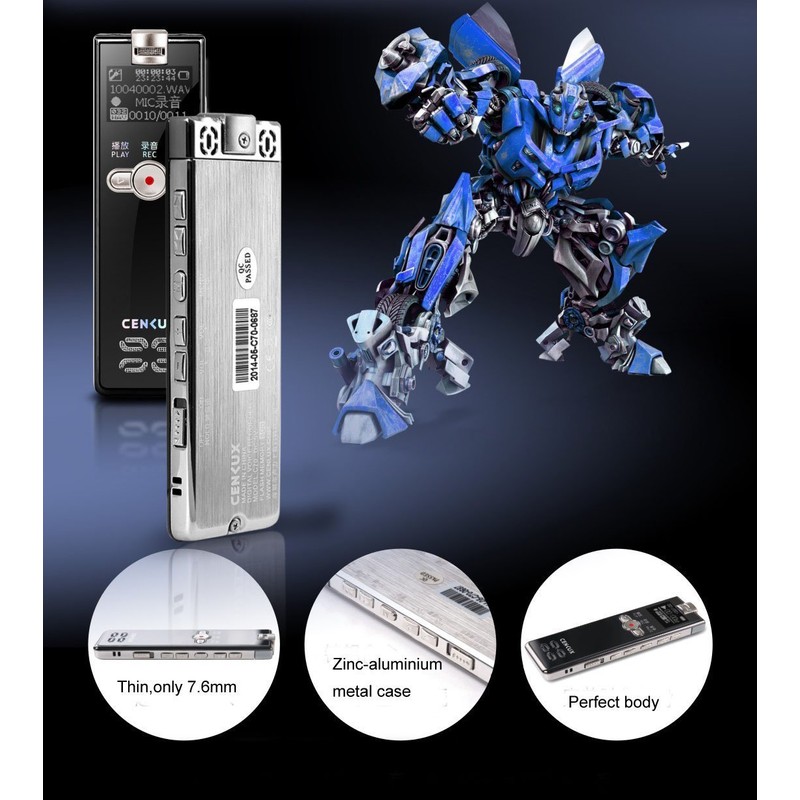 IC Recorder CENLUX Voice Recorder 8GB mp3 Player Flash Disc
