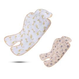 LAT Gel Car Seat Cooler Pad,1 Pack Double Sides-Universal Baby Stroller Ice Cushion Cooler Mat,Multifunctional Summer Cooling Seat Liner for Baby Dining Chair,Child Safety Seat(Giraffe+Lion)