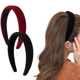 Women's Headband, Padded Headband Made of Velvet Fabric, Retro Style Headband, Vintage Hair Accessories, Pack of 2