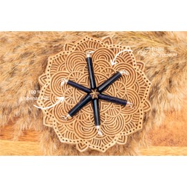 Lebensquelle Plus Black Tourmaline/Schorl Polished Tip Elegant Gemstone Pendant 925 Silver Cap + Eyelet, Stainless Steel, Tourmaline