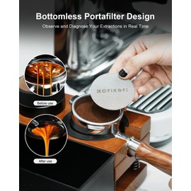 51mm Bottomless Portafilter 3 Ears Fits DeLonghi Dedica EC680/EC685 and SMEG, EUPA Espresso Machines, Espresso Bottomless Naked Portafilter with Puck Screen,Filter Basket and Walnut Handle