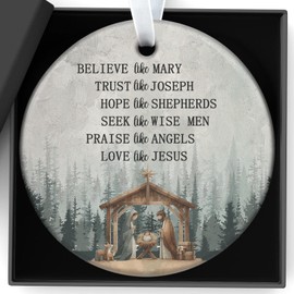 Christmas Ornaments Nativity Scene Nativity Ornaments for Christmas Tree Religious Decorative Hanging Ornament Keepsake Winter Holiday Christian Gifts Women Family Friend Jesus Birth Xmas Tree Decor