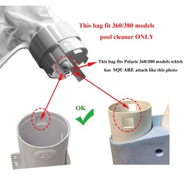 ATIE 360/380 Pool Cleaner Leaf Bag 9-100-1012 with Netting Holes Replacement for Zodiac Polaris 360/380 Pool Cleaner Great for Picking Up Leaves, Acorns, Twigs During Leaves-Falling Season