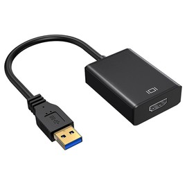 USB to HDMI Adapter, USB 3.0/2.0 to HDMI Adapter, 1080P Full HD Multi-Display Video Audio Output, Multi Monitor Converter Adaptor Compatible with Windows XP/7/8/8.1/10/11 for PC Laptop Projector HDTV