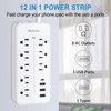 20FT Surge Protector Power Strip Extension Cord with USB C,
