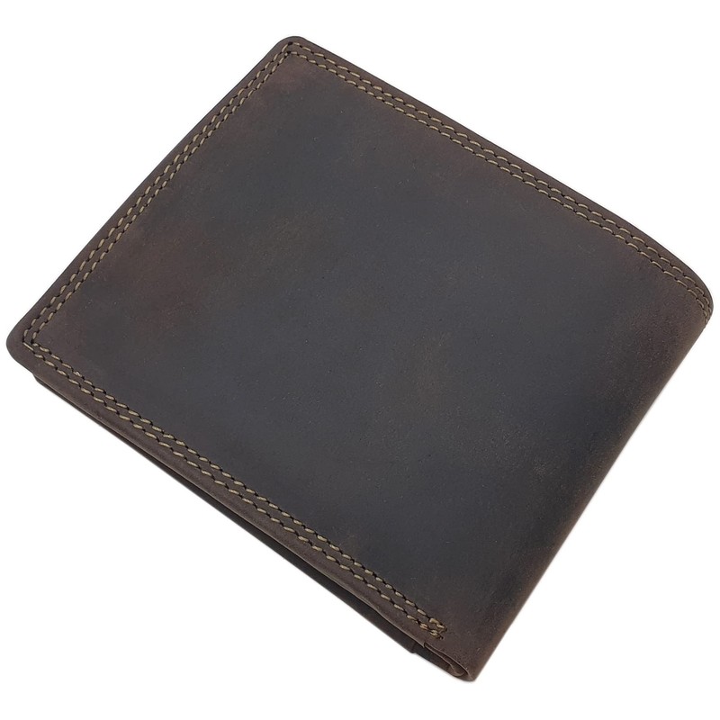 myledershop Buffalo Full Leather Horizontal Wallet RFID & NFC Protection