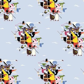 Birch Organic Fabric Charley Harper Iconic CH409 Small Wings of The World 100% Cotton Fabric