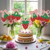 12PC Strawberry Centerpieces Sticks Baby Shower Coquette Bow Strawberry Party