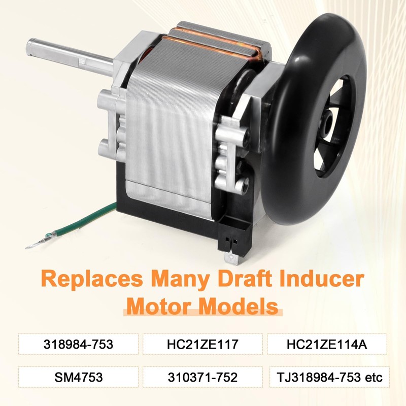 Criditpid 318984-753 HC21ZE117 Draft Inducer Motor Kit for Carrier Furnace,