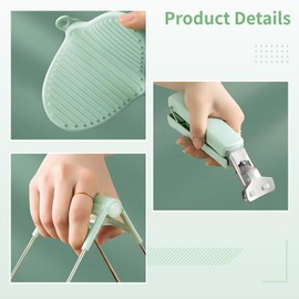 4-Piece Kitchen Bowl Gripper Set, Anti-Scald Stainless Steel Plate Clips with Hot Dish Holder, Heat Resistant Glove & Mat for Safe Handling of Hot Pots, Pans, Bowls & Plates