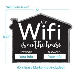 2- Pack House-Shaped WiFi Password Sign Magnet | Magnetic Dry Erase Board for Guest | WiFi House Fridge Magnet - 6" X 4.75" | Never Forget Your WiFi Password Again| Dry Erase Marker Not Included