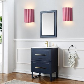 Fetason Pink Resin Modern LED Wall Sconces Wall Lighting Set of 2, Indoor Hardwired Up and Down Wall Light Fixtures Mount Lamp for Living Room Bedroom Hallway Corridor