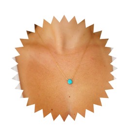 Aneneiceera Turquoise Drop Necklace Choker Gold Floating Turquoise Pendant Chain Boho Charm Chain Wedding Jewellery