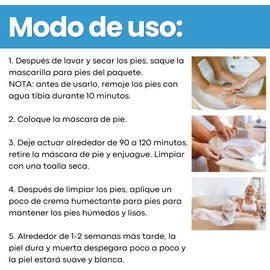 Paquete 5 Mascarillas Pies Hidratante Exfoliante Cuidado de Los Pies Leche Colageno Mascarilla Para pies Alta Calidad Calcetines Hidratantes Pedicura (5 pz)