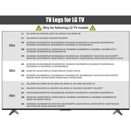TV Leg for LG TV Stand Replacement Base TV Legs Compatible with LG TV 49UJ6300 49UM7300 49UN6900 50UK6300 50UK6500 50UM7300 55UK6500 55UJ6540 55UM7300 with Screws