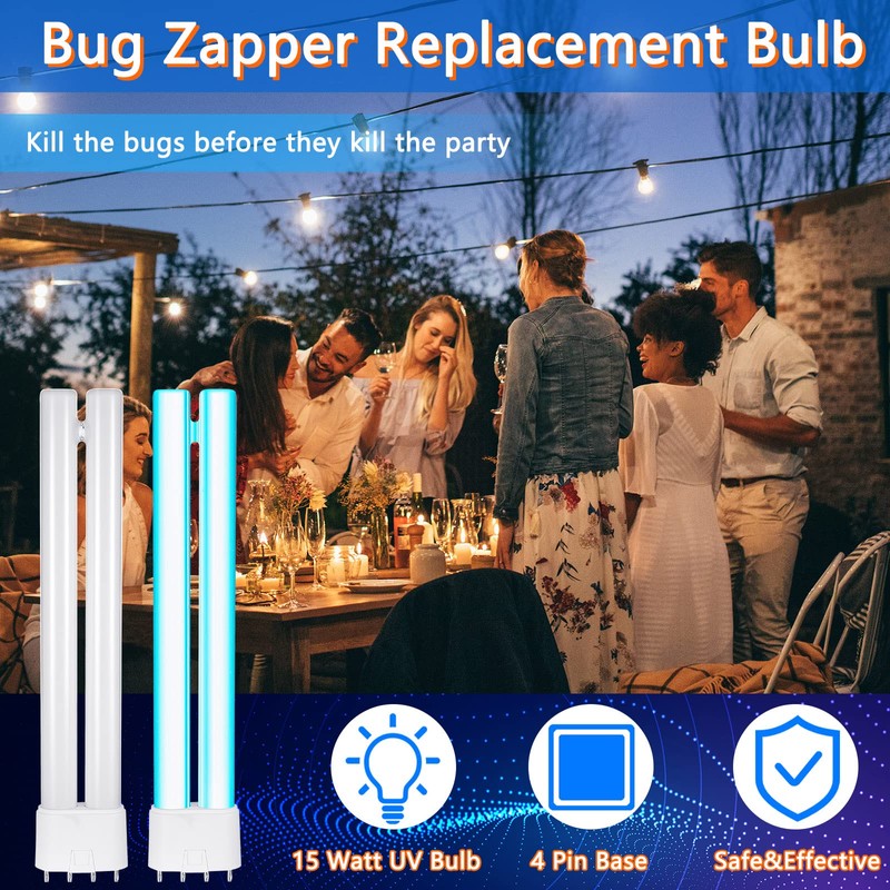 Kittmip 4 Pack 18W Bug Zapper Replacement Bulb, H Shaped
