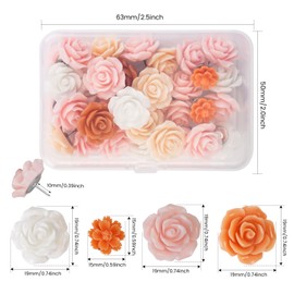 Temoyj Push Pins 24 Pcs,Decorative ThumbTacks for CorkBoard,Feature Wall, Office Organization or Home