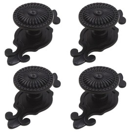 Kelier Antique Cabinet Knobs, [4 Pack] Vintage Retro Mushroom Drawer Knobs with Backplate, Dresser Pull Handles for Kitchen/Cupboard/Wardrobe/Cabinet, Black
