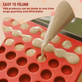 HKNMTT Silicone Mini Round Shape Molds, 468 Cavities Tiny Semi Sphere Baking Sheet Dog Treats Molds Candy Freezer Oven Safe Homemade Dog Treats Kit BPA Free Food Grade