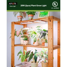 APLANT Grow Light for Indoor Plants, Dimmable Plant Light, 6/12/16H Timing LED Grow Lights Strip Full Spectrum,Ultra-Thin Plant Grow Light Panels, Under Cabinet Grow Lamps for Indoor Houseplants, 20W