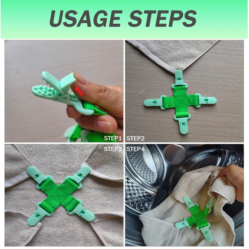 Ajqxh 4Pcs Bed Sheet Detangler Reduces Laundry Tangles,Keep Bed Sheets/Duvet