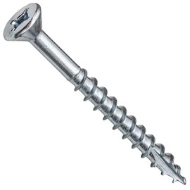 Centerline #8 x 1-1/2'' Flat Head Square X Self-Countersinking Fluted-Tip Wood Screws, Zinc, 100-Pack