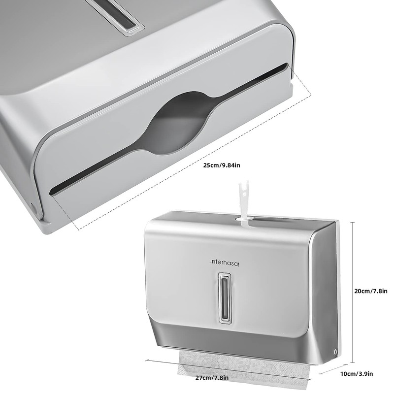 interhasa! Commercial Paper Towel Dispenser Wall Mounted C-fold Hand Towel