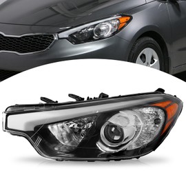 SOCKIR Halogen Headlight Assembly Fit for 2014 2015 2016 14 15 16 Kia Forte,Forte Koup,Forte5 Left Driver Side,NOT Fits LED DRL Models
