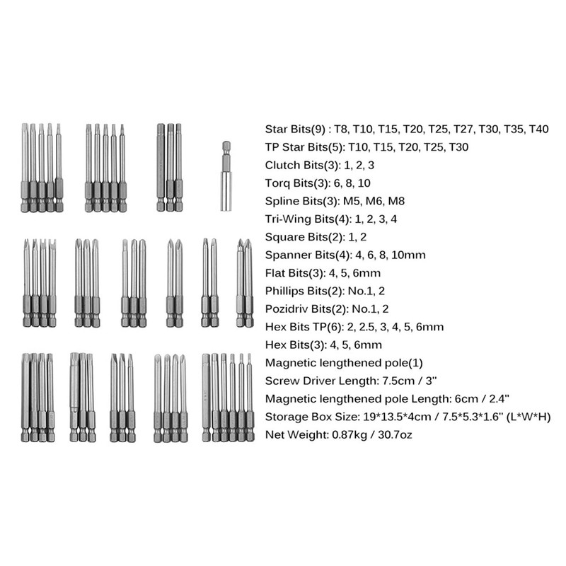 Yasoschaoz Screwdriver Bit Set, Sunsbell Security Bit Set Extra Long