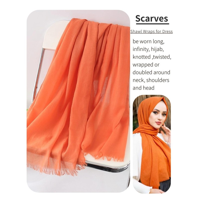 Harewom Lightweight Gauze Linen Feeling Shawl Wraps for Women Beach