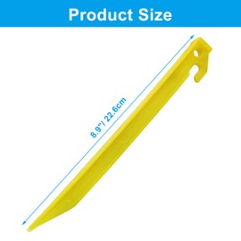 Hordion 12 Pcs 9 Inch Plastic Tent Stakes Heavy Duty Beach Tent Pegs Canopy Stakes Accessories for Camping Outdoor Garden Decorations