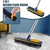 Floor Scrubber Brush, Telescopic Handle 2 in 1 Scraper Brush,