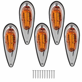 Roof Running Lights, 12V 24V 5 Pcs Amber Cab Roof Marker Lights Waterproof Super Bright Top Running Lamps for RV Truck Pickups (12V)