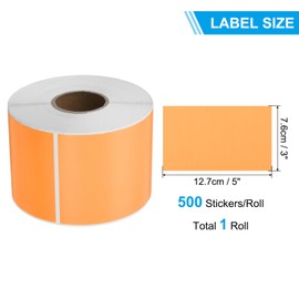 PATIKIL Rectangular Color Coding Labels 5 x 3 Inch, 500 Pcs Rectangle Colored Labels Sticker Moving Stickers Label Tags for Inventory Office Home Packing Box, Fluorescent Orange
