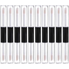 10 Tubos de Brillo de Labios Vacíos de 4ml con Diseño Transparente y Doble Extremo para Maquillaje DIY y Relleno Fácil