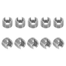 PATIKIL Self-Tapping Threaded Inserts, 10 Pcs M10 x M14 x 10mm 303 Stainless Steel Thread Adapter Reducer Slotted Screw Repair Inserts Nuts Sleeve
