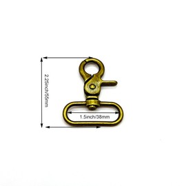 Goyunwell 1.5 inch Swivel Hooks for Purse 1 1/2 inch Swivel Lobster Clasp Antique Bronze Snap Clips Lobster Claw Lanyard Swivel Clasps for Bag Strap 38mm Extra Large Lobster Clasps 10pcs 1.5"